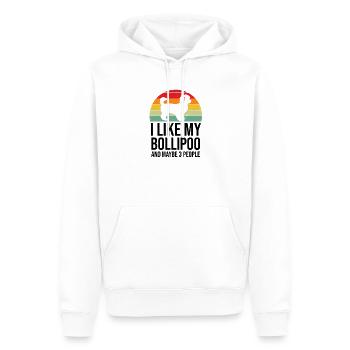 Bollipoo - Sweat à capuche Premium bio Homme - blanc - Devant - Nico (187cm)