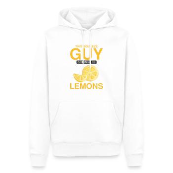 Lemon Design Lemonades Stand Boss Vente de citron - Sweat à capuche Premium bio Homme - blanc - Devant - Nico (187cm)