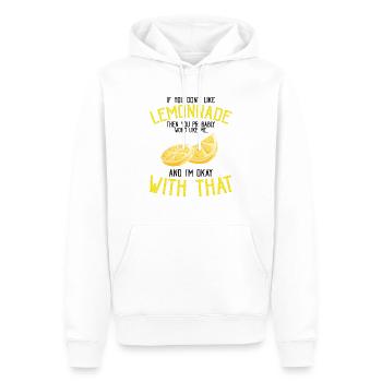Lemon Design Lemonades Stand Boss Vente de citron - Sweat à capuche Premium bio Homme - blanc - Devant - Nico (187cm)