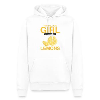 Lemon Design Lemonades Stand Boss Vente de citron - Sweat à capuche Premium bio Homme - blanc - Devant - Nico (187cm)