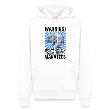 Parle spontanément des lamantins mammifères marins - Sweat à capuche Premium bio Homme - blanc - Devant - Nico (187cm)