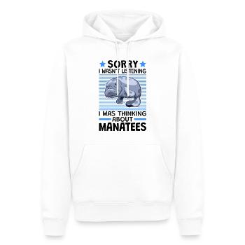 J’ai pensé aux lamantins mammifères marins - Sweat à capuche Premium bio Homme - blanc - Devant - Nico (187cm)
