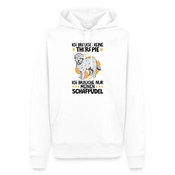 Ich brauche nur meinen Schafpudel Hütepudel - Männer Premium Bio Hoodie - Weiß - Vorne - Nico (187cm)