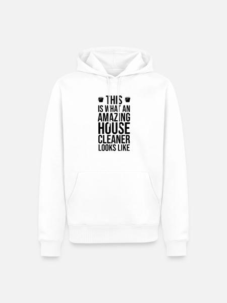 Cleaning lady Cleaning Cleaner - Men’s Premium Organic Hoodie - white