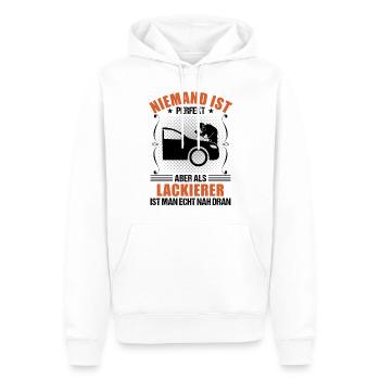 Fahrzeuglackierer Spruch Lackierer Geschenk - Männer Premium Bio Hoodie - Weiß - Vorne - Nico (187cm)
