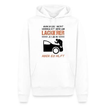 Fahrzeuglackierer Spruch Lackierer Geschenk - Männer Premium Bio Hoodie - Weiß - Vorne - Nico (187cm)