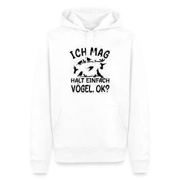 Ich mag Halt Einfach Vögel - Vogel Liebhaber - Männer Premium Bio Hoodie - Weiß - Vorne - Nico (187cm)