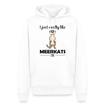 Meerkat Lover Funny Saying Gift - Men’s Premium Organic Hoodie - white - Front - Nico (187cm)