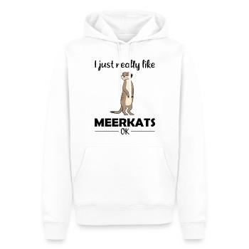 Meerkat Lover Funny Saying Gift - Men’s Premium Organic Hoodie - white - Front - Nico (187cm)