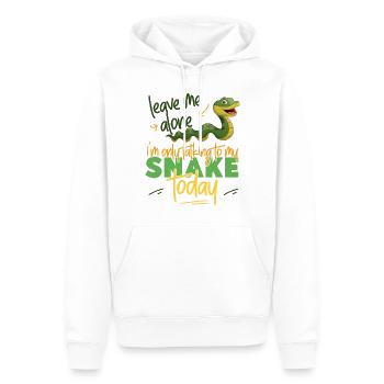 Snake Serpent Leave Me Alone I'm - Men’s Premium Organic Hoodie - white - Front - Nico (187cm)