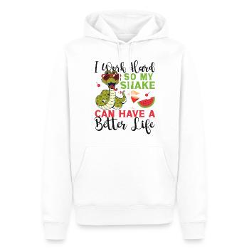 Snake Serpent I Worked So Hard So - Männer Premium Bio Hoodie - Weiß - Vorne - Nico (187cm)