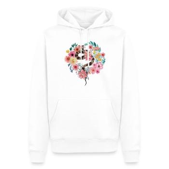 Snake Serpent Flower Floral - Männer Premium Bio Hoodie - Weiß - Vorne - Nico (187cm)