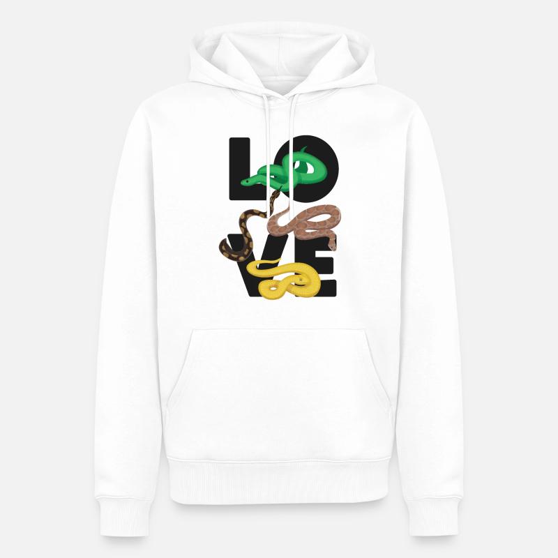 Serpent Serpent Amour - Sweat à capuche Premium bio Homme - blanc