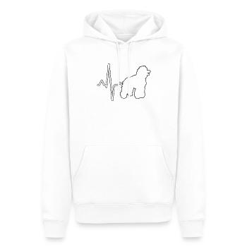 Pudel Herzschlag - Männer Premium Bio Hoodie - Weiß - Vorne - Nico (187cm)