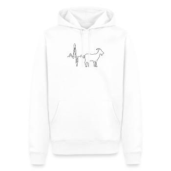 Ziege Herzschlag - Männer Premium Bio Hoodie - Weiß - Vorne - Nico (187cm)