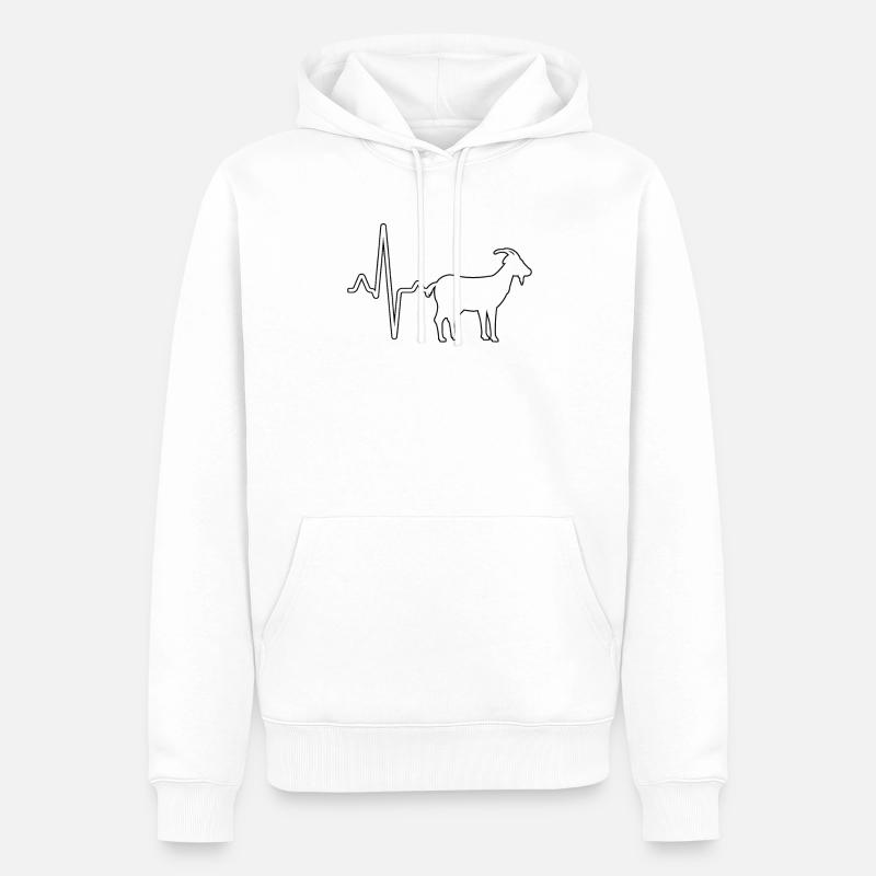 Battement de cœur de chèvre - Sweat à capuche Premium bio Homme - blanc