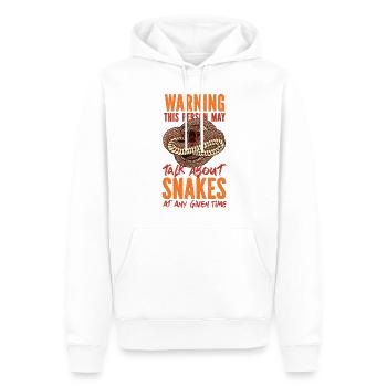 Snake Serpent Warning This Person - Männer Premium Bio Hoodie - Weiß - Vorne - Nico (187cm)