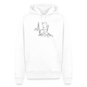 Randonnée Montagnes Heartbeat - Sweat à capuche Premium bio Homme - blanc - Devant - Nico (187cm)