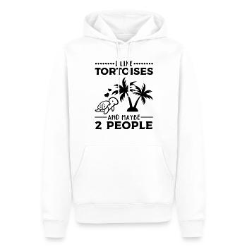 I like turtles and maybe 2 people sweetness - Men’s Premium Organic Hoodie - white - Front - Nico (187cm)
