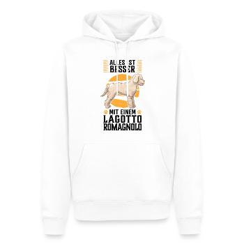 Alles ist besser mit Lagotto Romagnolo Wasserhund - Männer Premium Bio Hoodie - Weiß - Vorne - Nico (187cm)