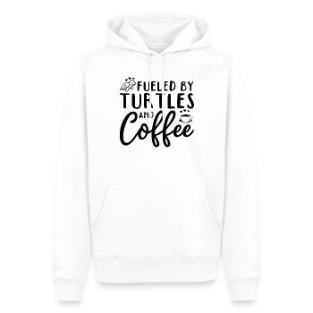 Propulsé par les tortues et - Sweat à capuche Premium bio Homme - blanc - Devant - Nico (187cm)