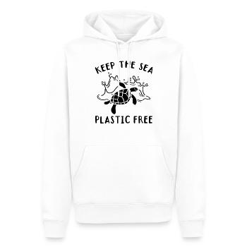 Keep The Sea Plastic Free Turtle - Men’s Premium Organic Hoodie - white - Front - Nico (187cm)