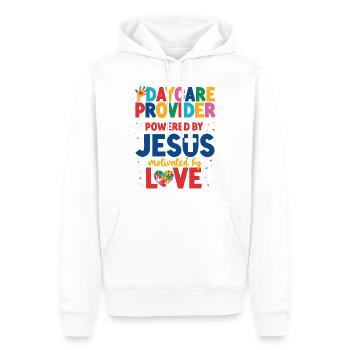 Fournisseur de services de garde d’enfants Enseignant - Sweat à capuche Premium bio Homme - blanc - Devant - Nico (187cm)