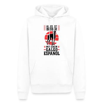 Alles ist besser mit einem Galgo Espanol - Männer Premium Bio Hoodie - Weiß - Vorne - Nico (187cm)