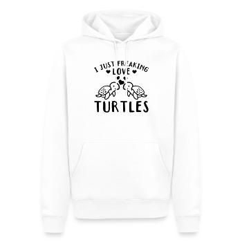 I Just Freaking Love Turtles - Süße - Männer Premium Bio Hoodie - Weiß - Vorne - Nico (187cm)