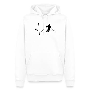 Battement de cœur de ski - Sweat à capuche Premium bio Homme - blanc - Devant - Nico (187cm)