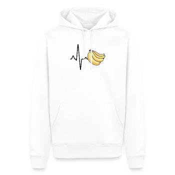 Banana Heartbeat - Sweat à capuche Premium bio Homme - blanc - Devant - Nico (187cm)