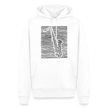 Saxophoniste Instrument de musique Saxophone Musicien - Sweat à capuche Premium bio Homme - blanc - Devant - Nico (187cm)