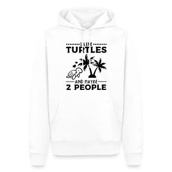 I like turtles and maybe 2 people - Men’s Premium Organic Hoodie - white - Front - Nico (187cm)