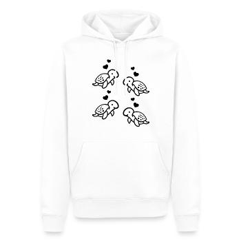 Tortues avec cœur Tortues de mer - Sweat à capuche Premium bio Homme - blanc - Devant - Nico (187cm)