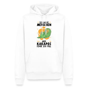 Kakapos finde ich toll flugunfähiger Papagei - Männer Premium Bio Hoodie - Weiß - Vorne - Nico (187cm)