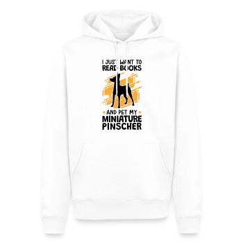Coup de Pinscher nain et lecture de Pinscher - Sweat à capuche Premium bio Homme - blanc - Devant - Nico (187cm)
