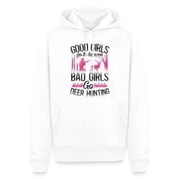 Buck Deer Chasse Hunter Girl - Sweat à capuche Premium bio Homme - blanc - Devant - Nico (187cm)