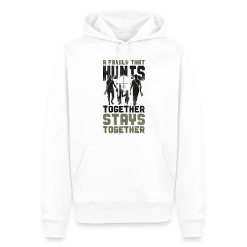Famille de chasseurs de cerfs Buck - Sweat à capuche Premium bio Homme - blanc - Devant - Nico (187cm)