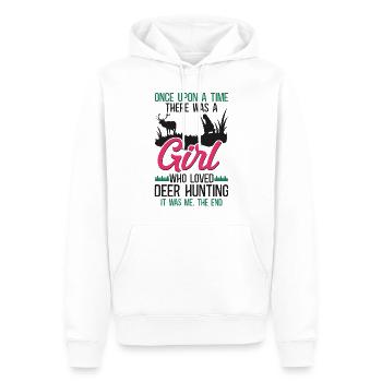 Buck Deer Chasse Hunter Girl - Sweat à capuche Premium bio Homme - blanc - Devant - Nico (187cm)