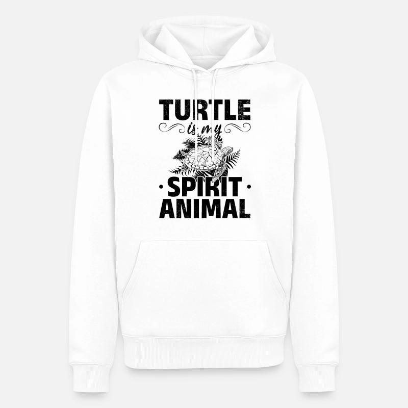 La tortue est mon - Sweat à capuche Premium bio Homme - blanc