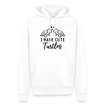 J’ai des tortues mignonnes Tortues de mer avec des cœurs mer - Sweat à capuche Premium bio Homme - blanc - Devant - Nico (187cm)