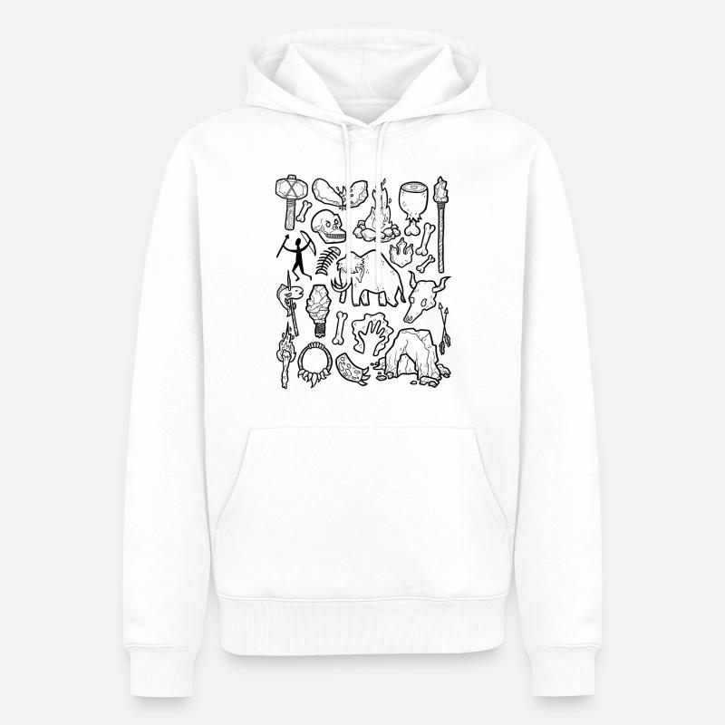 Âge de la pierre - Sweat à capuche Premium bio Homme - blanc