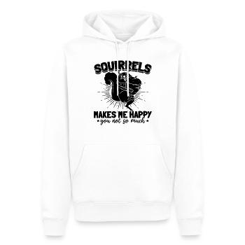 L’écureuil ne me rend pas si heureux - - Sweat à capuche Premium bio Homme - blanc - Devant - Nico (187cm)