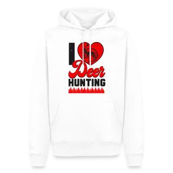 Cœur de chasseur de chasse au cerf buck - Sweat à capuche Premium bio Homme - blanc - Devant - Nico (187cm)