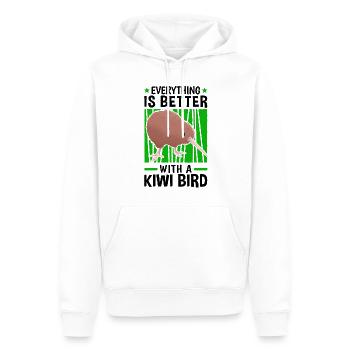 Tout va mieux avec un oiseau kiwi - Sweat à capuche Premium bio Homme - blanc - Devant - Nico (187cm)