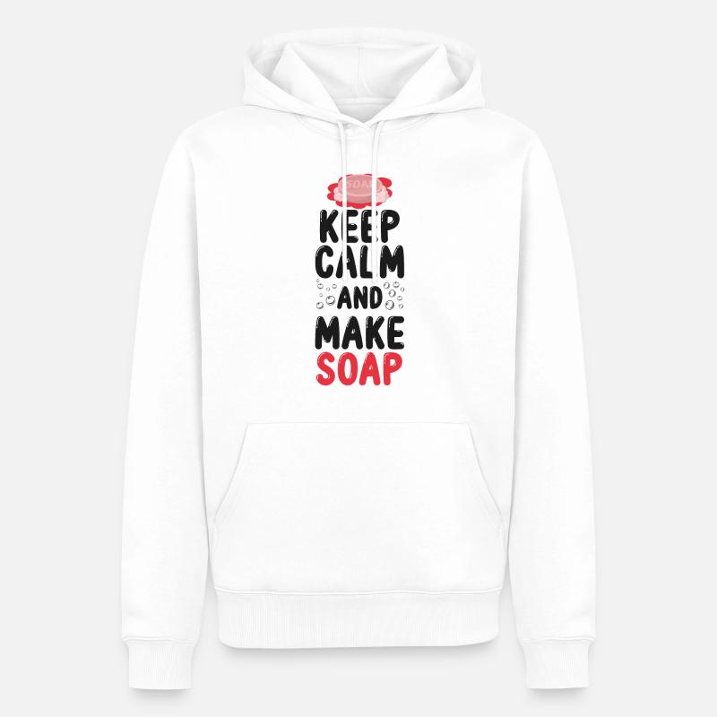 Soap Making Crafting Keep Calm & - Männer Premium Bio Hoodie - Weiß