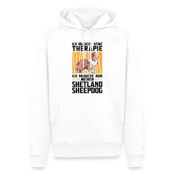Ich brauche nur meinen Shetland Sheepdog - Männer Premium Bio Hoodie - Weiß - Vorne - Nico (187cm)
