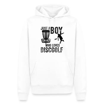 Junge, Der Disc Golf Vintage Ultimate Frisbee - Männer Premium Bio Hoodie - Weiß - Vorne - Nico (187cm)