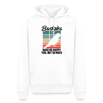 Les perruches me rendent heureux - Sweat à capuche Premium bio Homme - blanc - Devant - Nico (187cm)