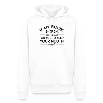 Lecture de livres Bibliothèque Amateur de livres Livre drôle - Sweat à capuche Premium bio Homme - blanc - Devant - Nico (187cm)